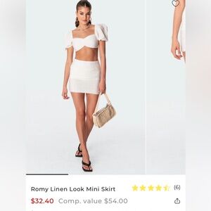Edikted White Mini Skirt Set